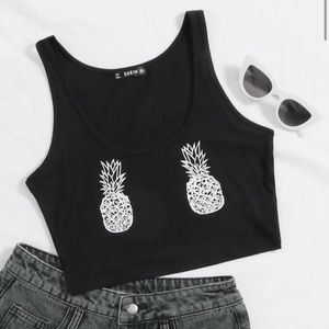 NWT shein pineapple cropped tank top